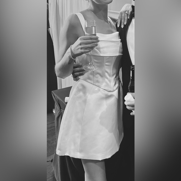 Meshki Isabel Satin Corset Mini Dress - White - Picture 4 of 6